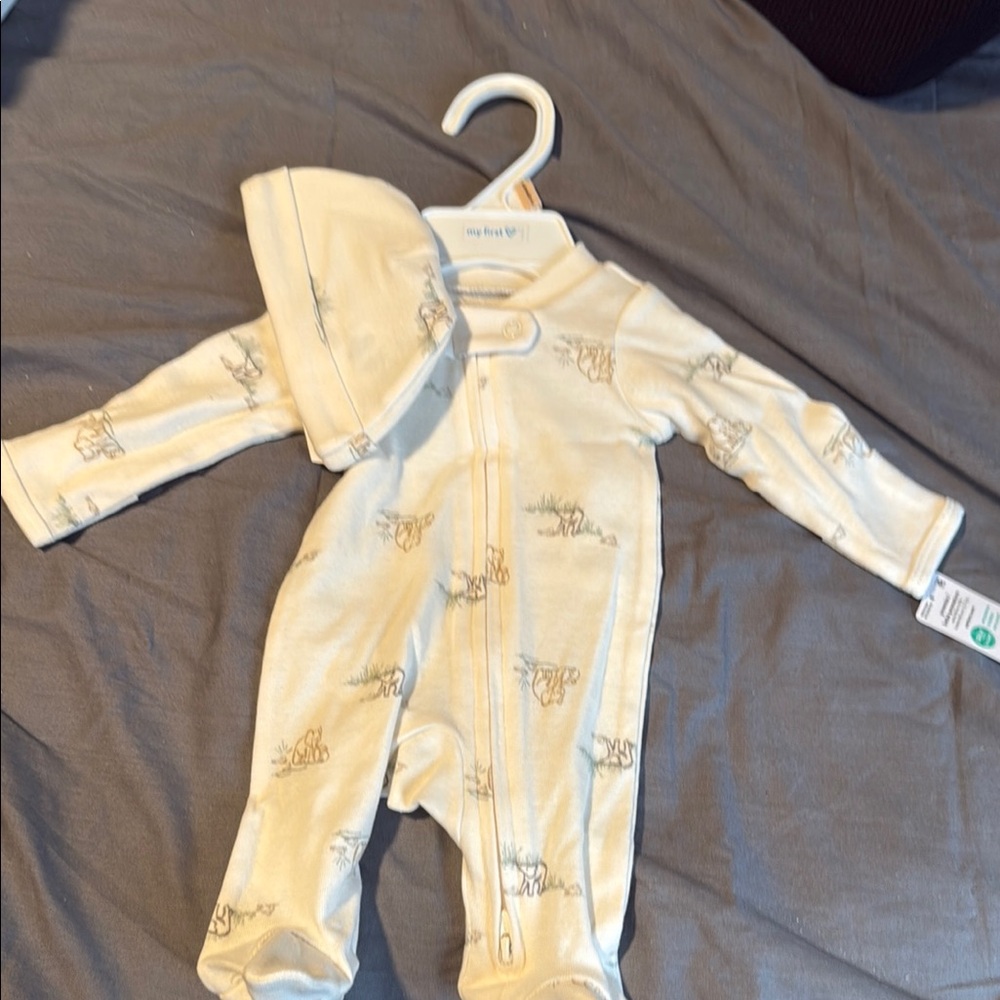 Carter's Cream Baby Footie with Hat